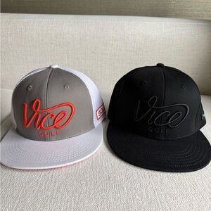 Two Vice Golf hats (Never worn) - Gray/White and Black